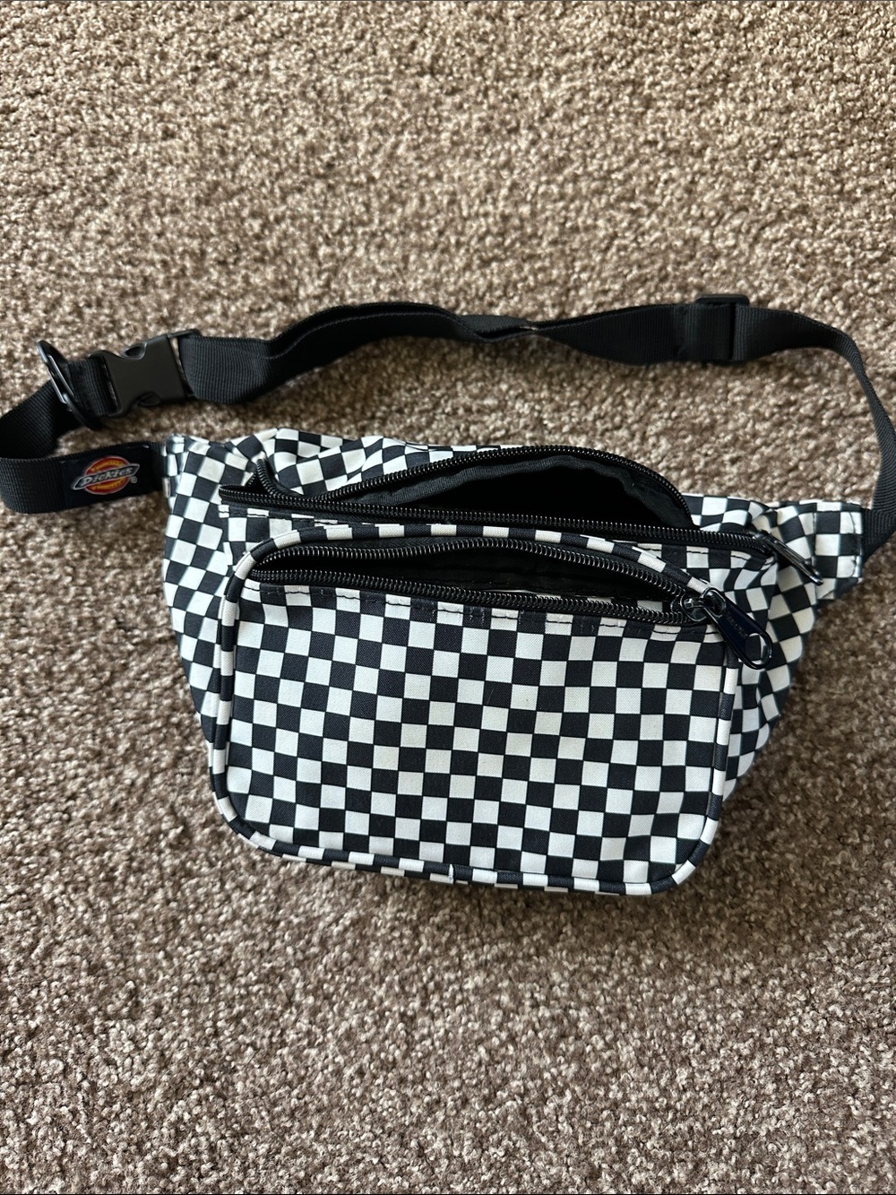 Dickies Black and White Checkered Belt Bag